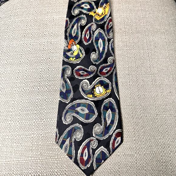 Garfield Odie Paisley Neck Tie Paws Addiction Vintage - Picture 2 of 5